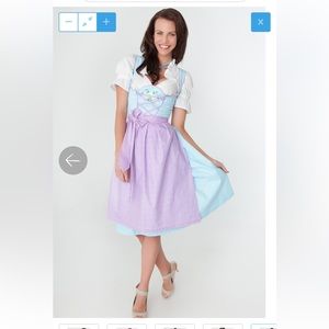 German Oktoberfest Dirndl Dress, blue and purple - Size 32 EU (4 US)